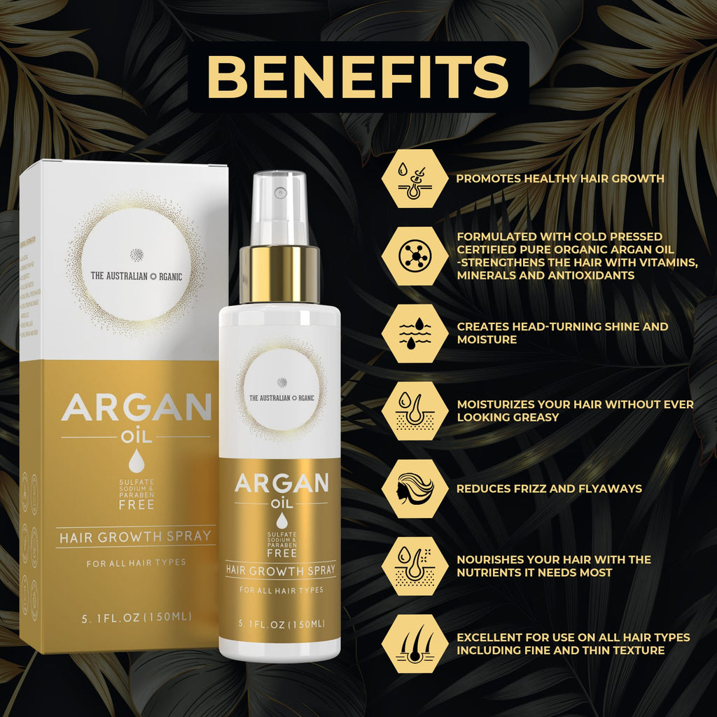 Anti-caída del cabello con aceite de argán - Milagro de 10 minutos - Mega paquete